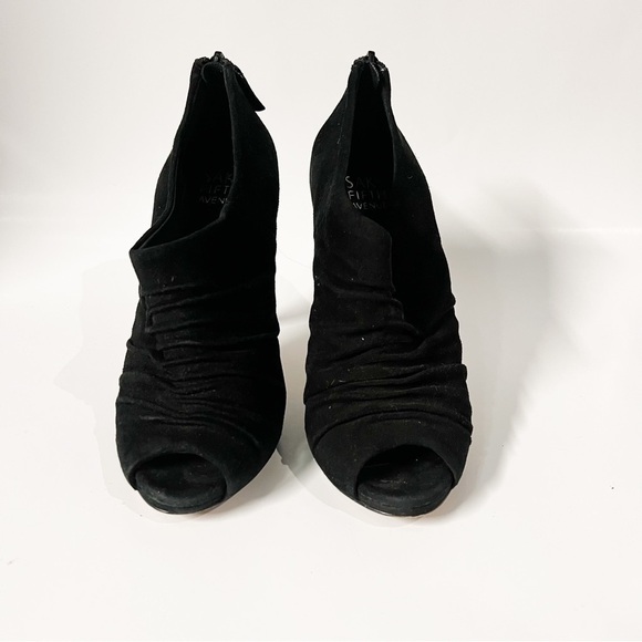 Saks Fifth Avenue Suede Alexandra  Peep Toe booties size 7 - Picture 5 of 10